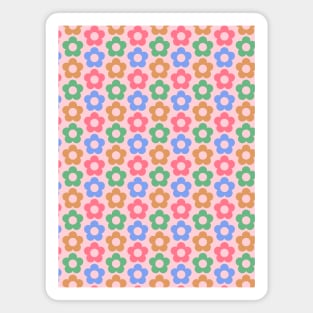 60s retro flower pattern in pink Magnet